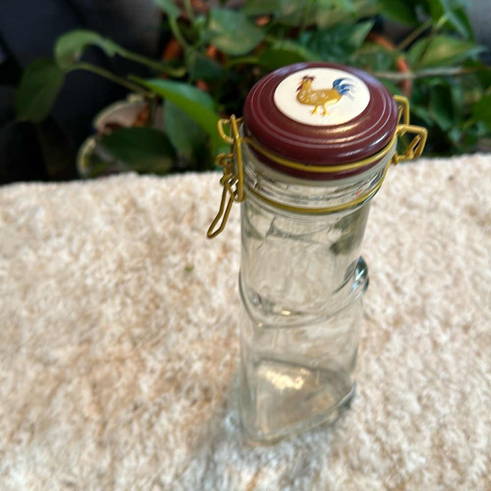 VINTAGE MSRF glass bottle with lid